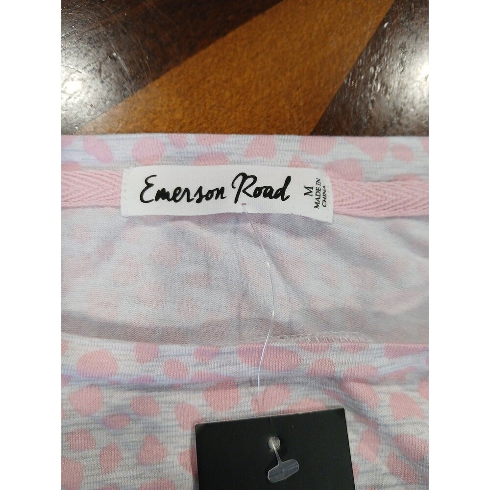 Emerson Road Womens Leopard Spotted Pajama Shirt Gray Pink Size Medium NWT Soft - Picture 6 of 11